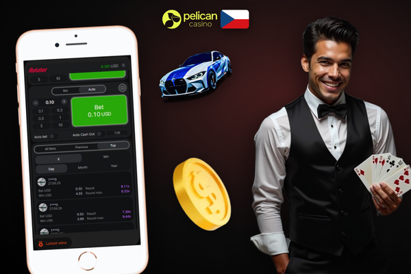 Sekce výběrů v Pelican Casino po výhře v Aviator s formulářem a volbou platební metody