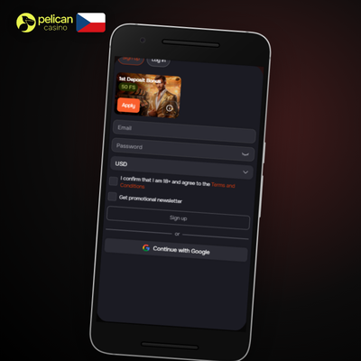 Zadejte e-mail a heslo pro ověření účtu v Pelican Casino