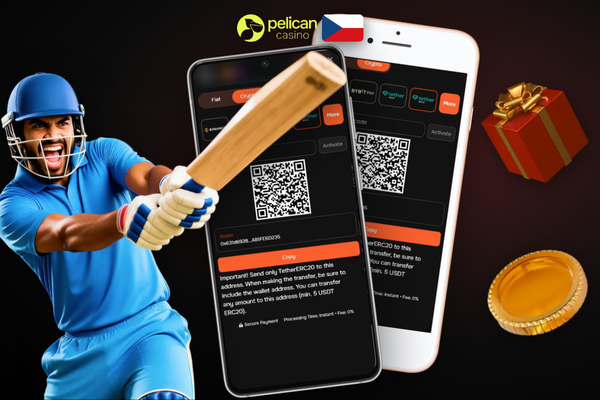 Výběr kryptosítě TRC-20 nebo ERC-20 při vkladu v Pelican Casino